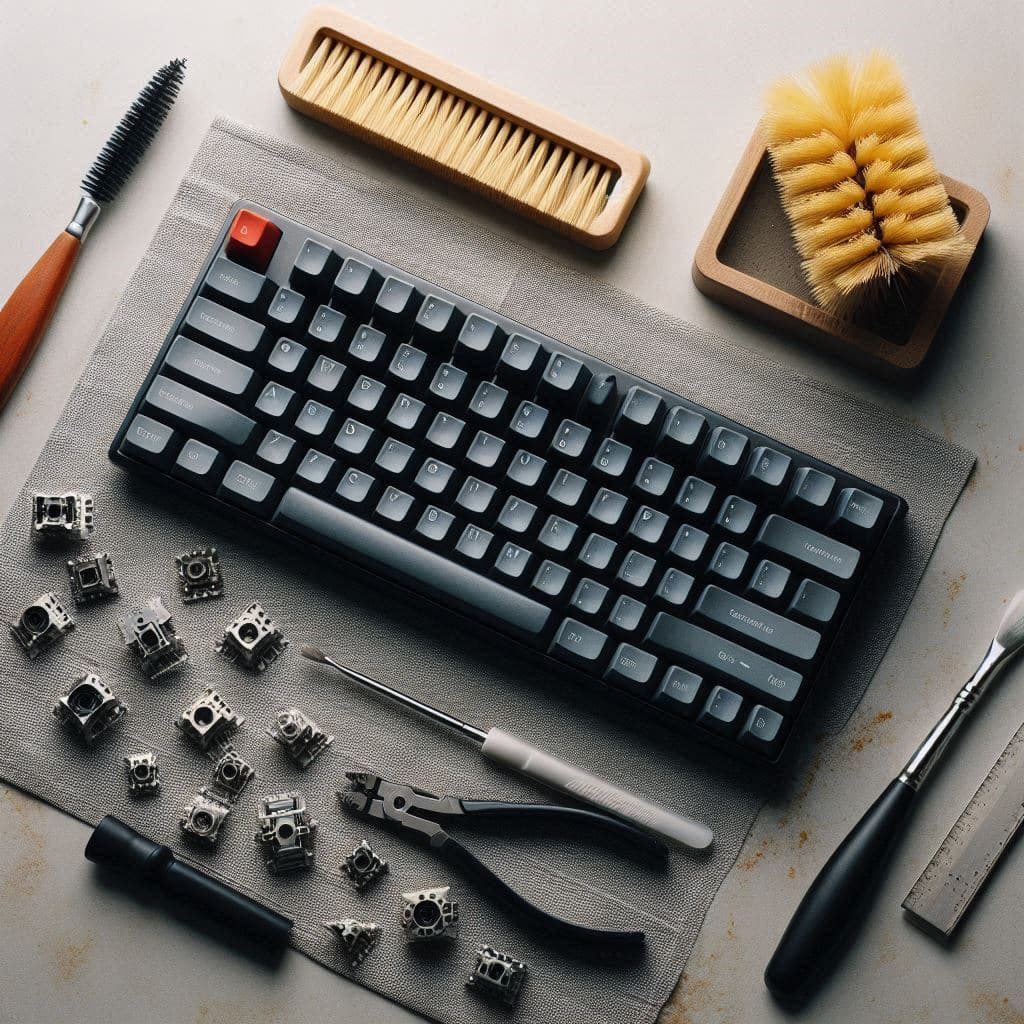Een handleiding voor het schoonmaken van een mechanisch toetsenbord.