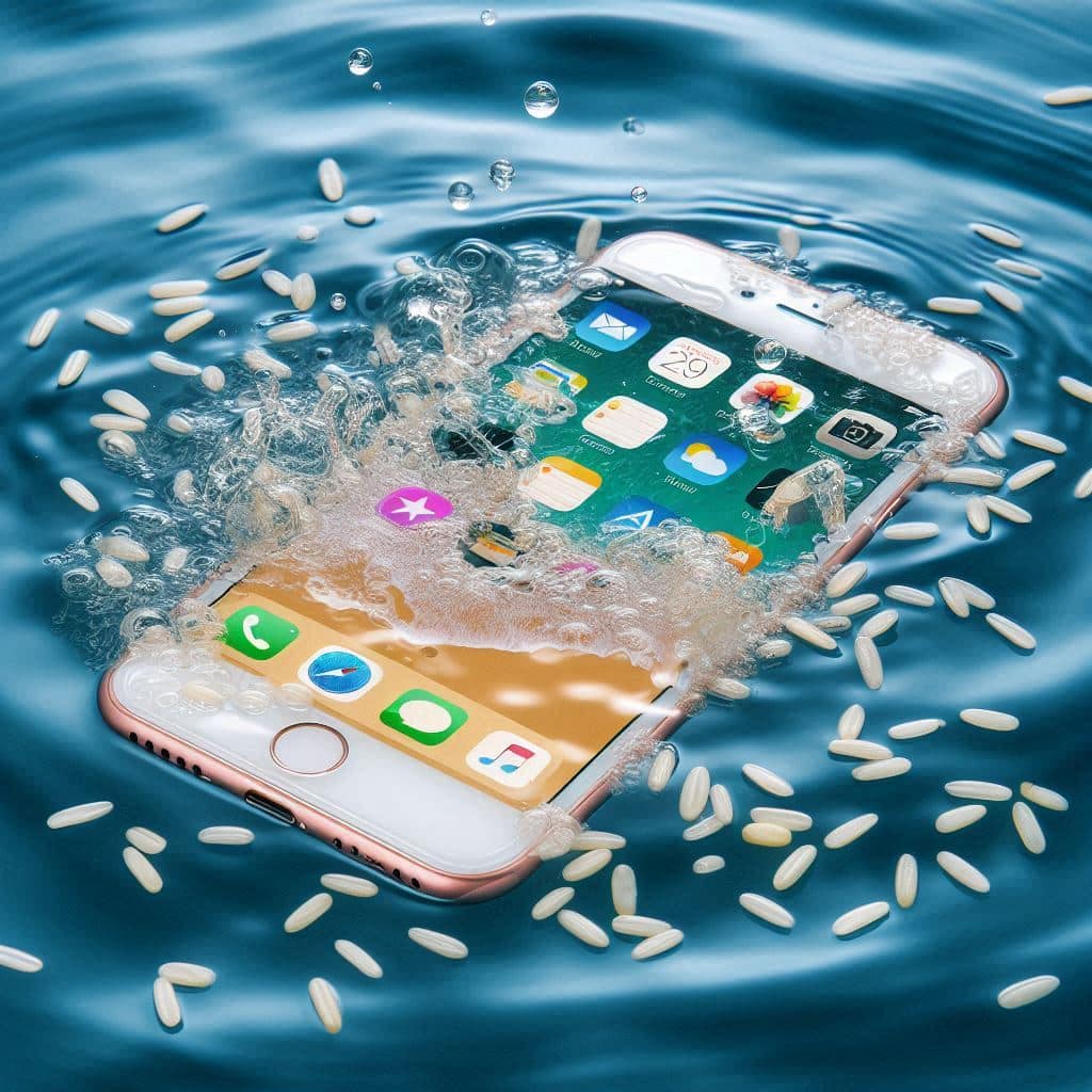 Een handleiding met stappen voor als je telefoon in het water is gevallen.